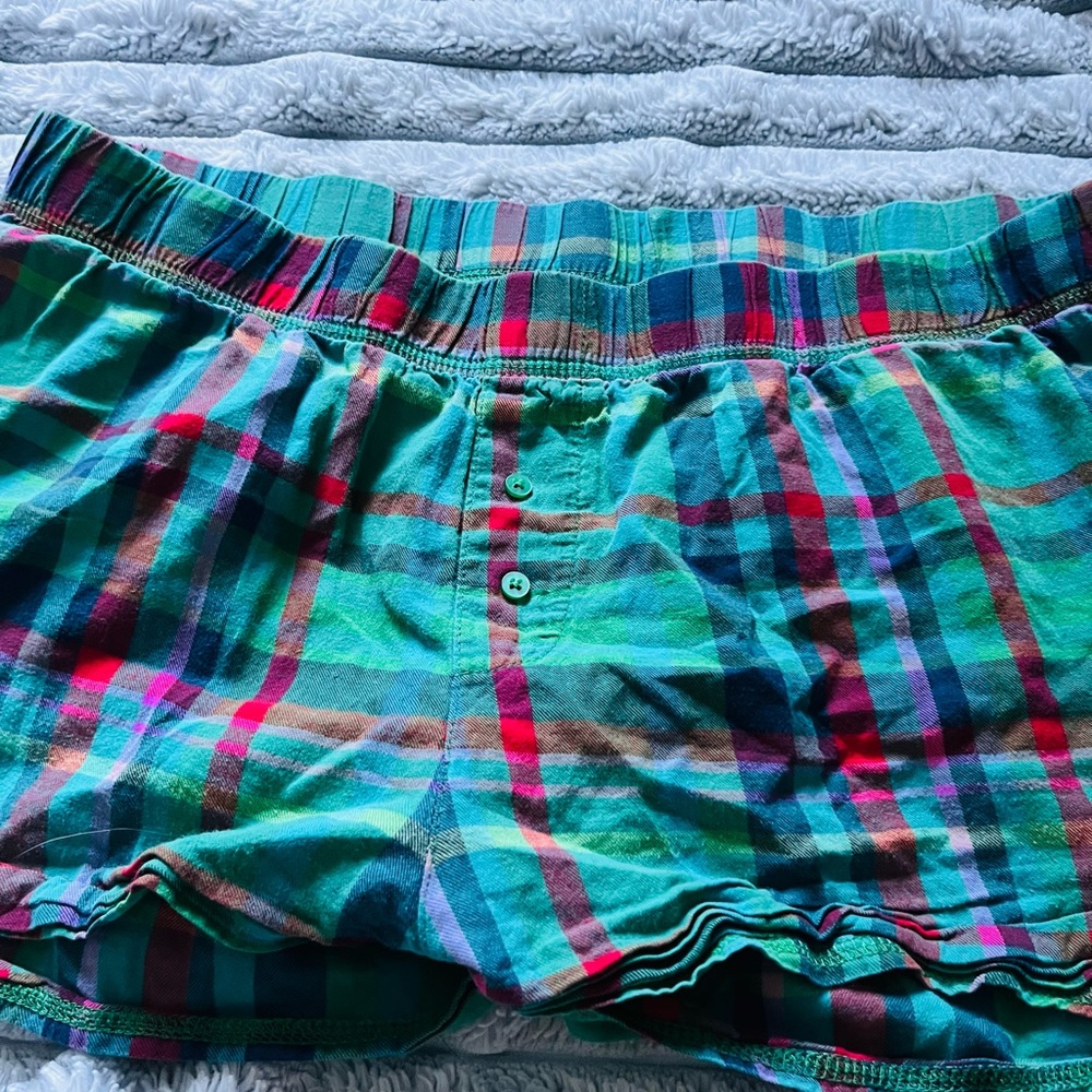 Green pajama shorts
